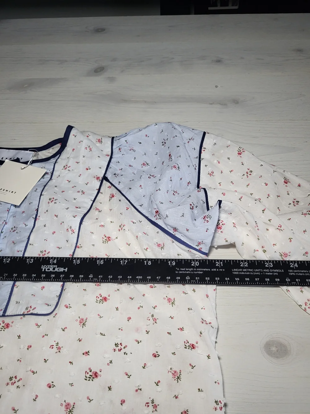 The Shirt by Rochelle Behrens Top Cotton Dainty Floral Panel Blouse Cottagecore.